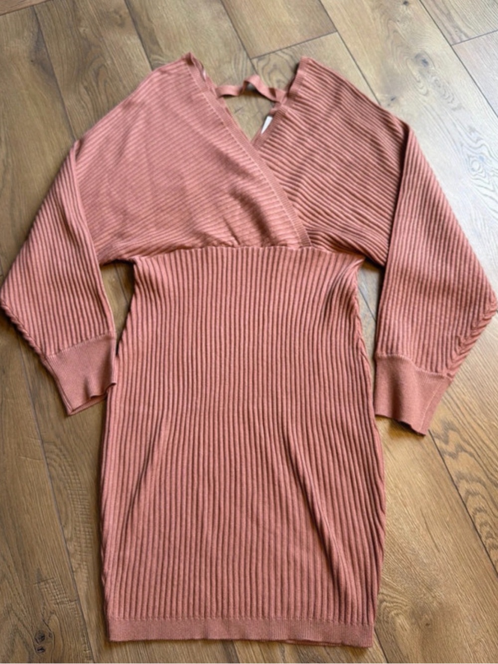 Ribbed Knit Dress in Dusty Rose